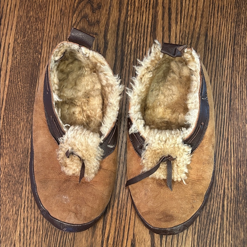 Leather and Shearling Slipper